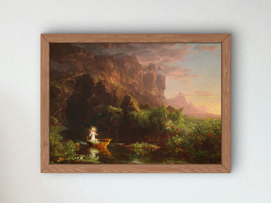 The Voyage of Life Childhood by Thomas Cole 1842, Wall Art Print, Fine Art Reproduction, Museum Quality Decor, Poster