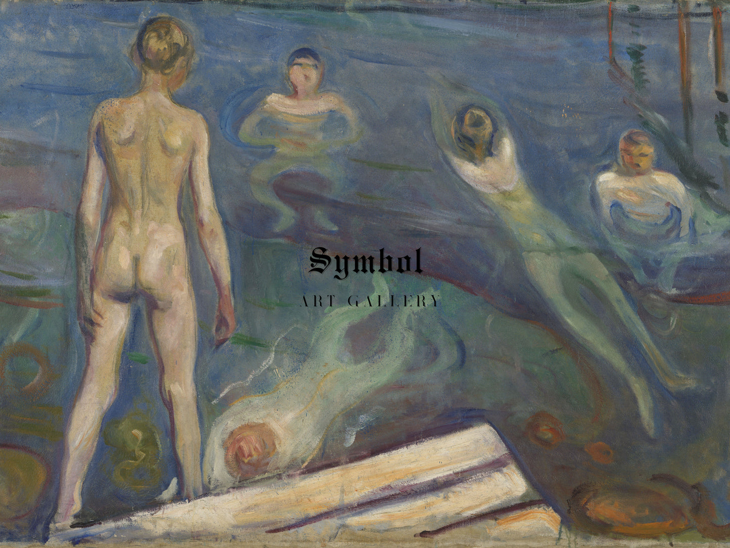 Bathing Boys by Edvard Munch 1896, Wall Art Print, Fine Art Reproduction, Museum Quality Decor, Poster