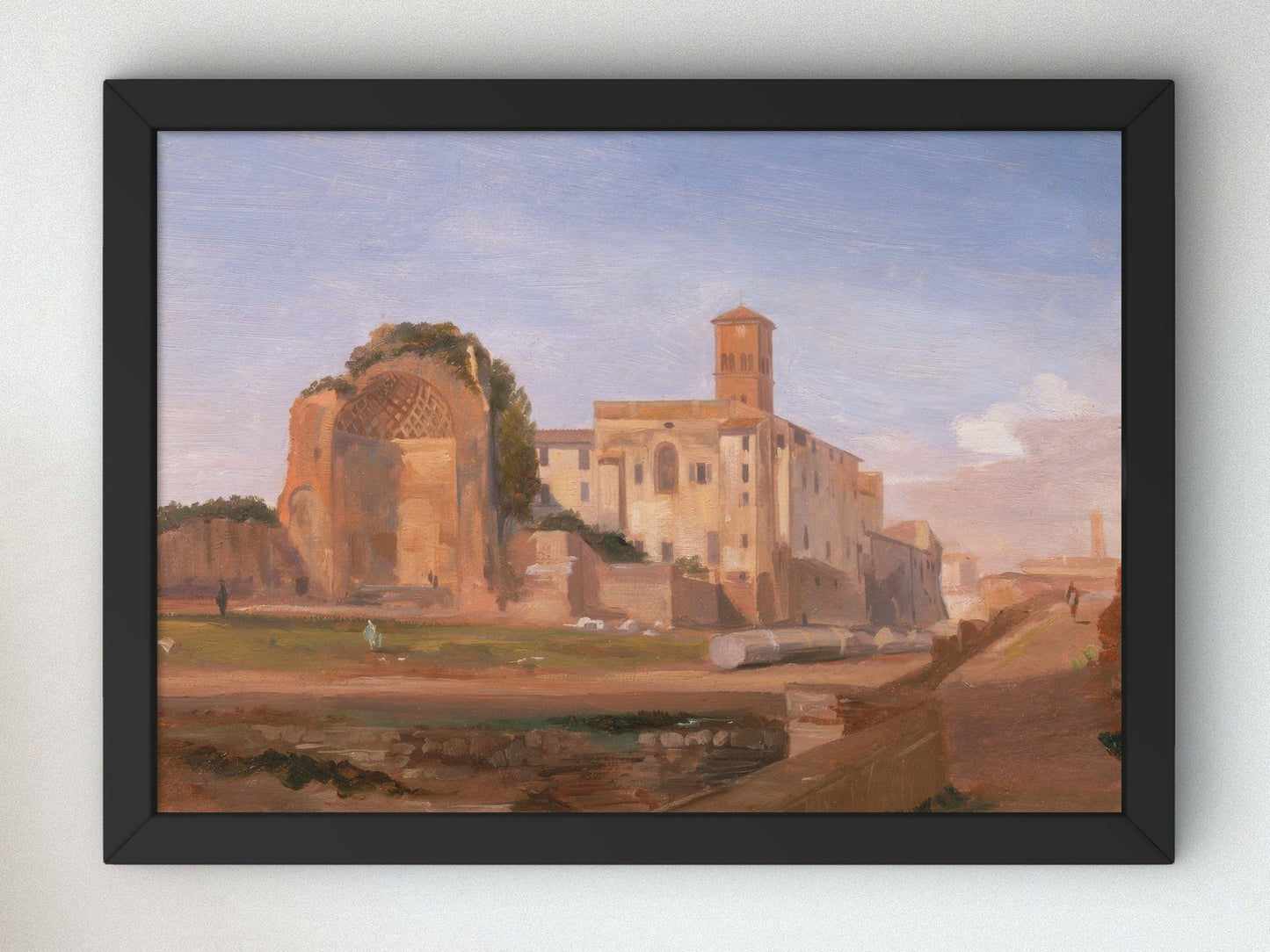 Temple of Venus and Rome by Edward Lear 1840, Wall Art Print, Fine Art Reproduction, Museum Quality Decor, Poster