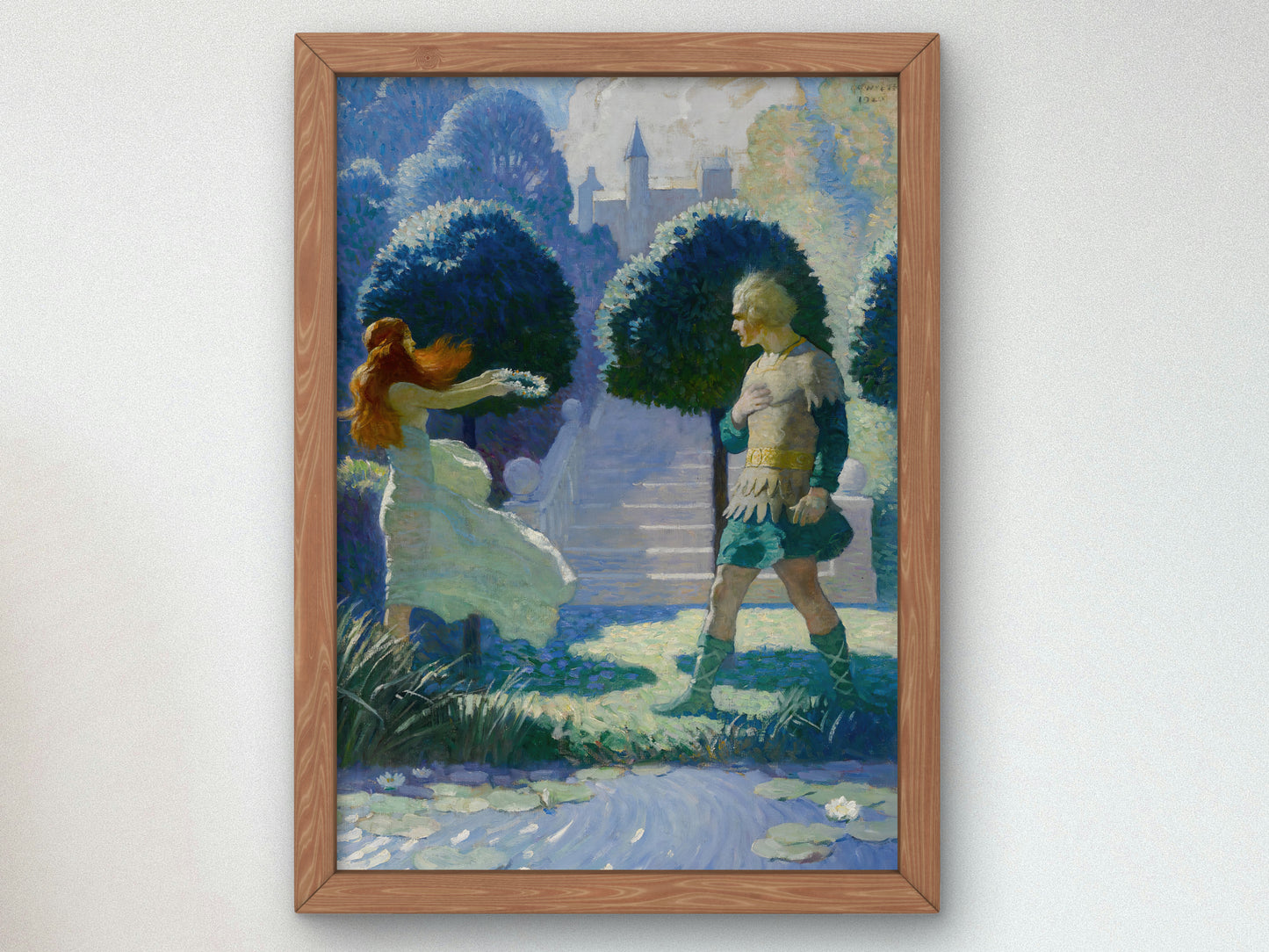 Ogier and Morgana by Newell Convers Wyeth 1924, Wall Art Print, Fine Art Reproduction, Museum Quality Decor, Poster