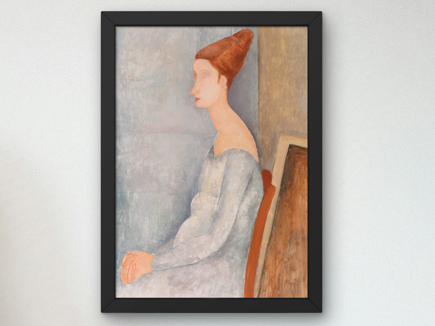 Portrait of Jeanne Hébuterne by Amedeo Modigliani 1918, Wall Art Print, Fine Art Reproduction, Museum Quality Decor, Poster