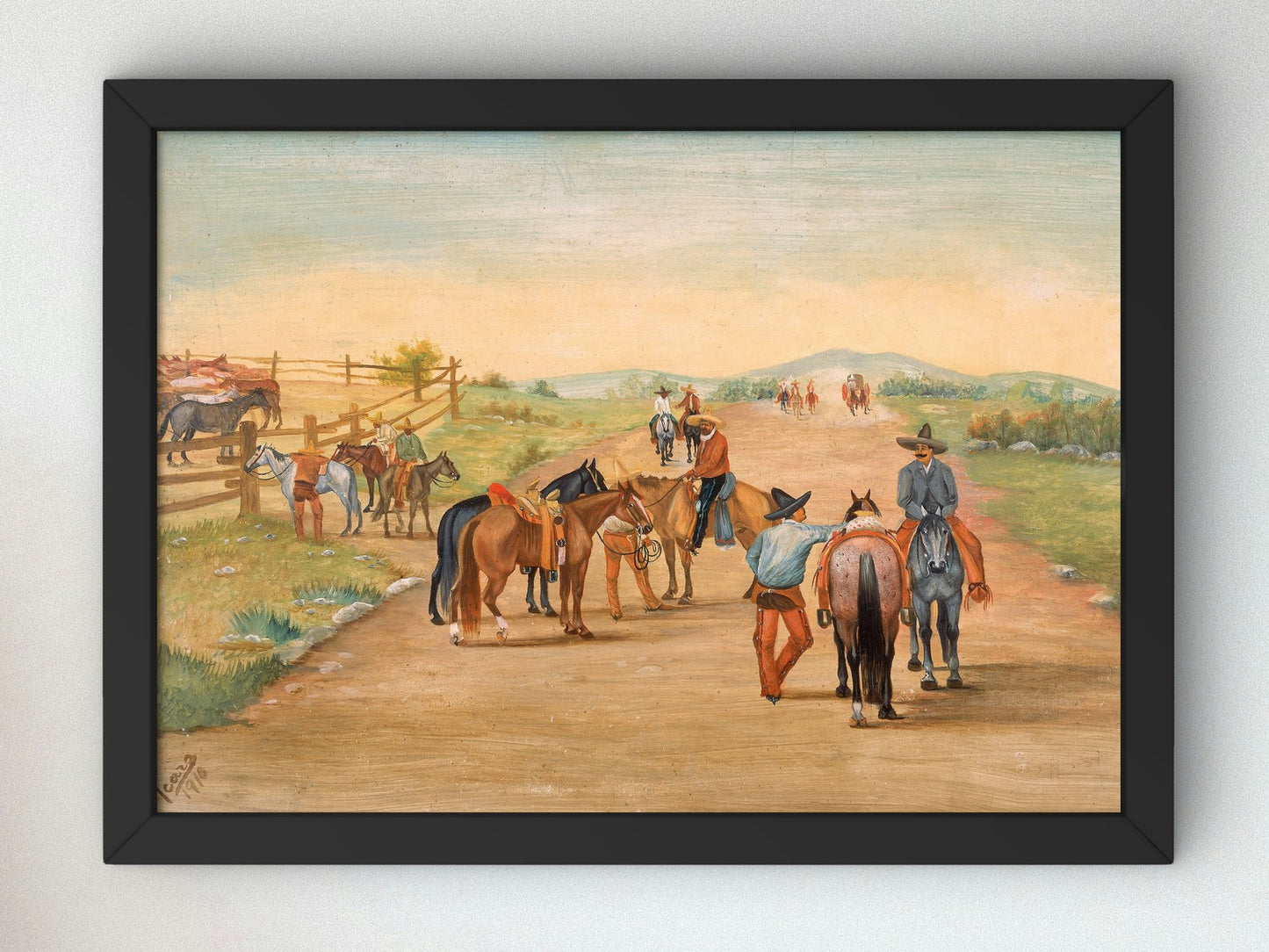 Charreada by Ernesto Icaza 1910, Wall Art Print, Fine Art Reproduction, Museum Quality Decor, Poster