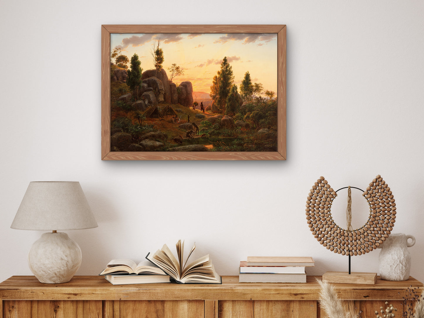 Stony Rises Lake Corangamite by Eugene von Guérard 1857, Wall Art Print, Fine Art Reproduction, Museum Quality Decor, Poster