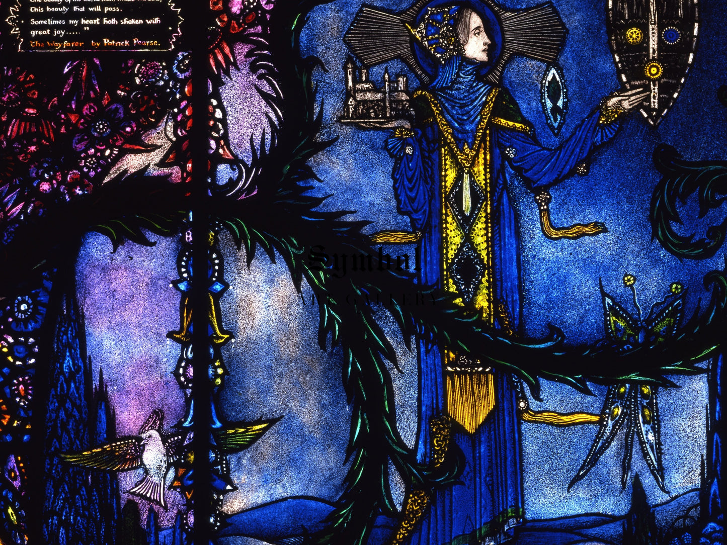 The Wayfarer and The Story Brought By Brigit by Harry Clarke 1926, Wall Art Print, Fine Art Reproduction, Museum Quality Decor, Poster