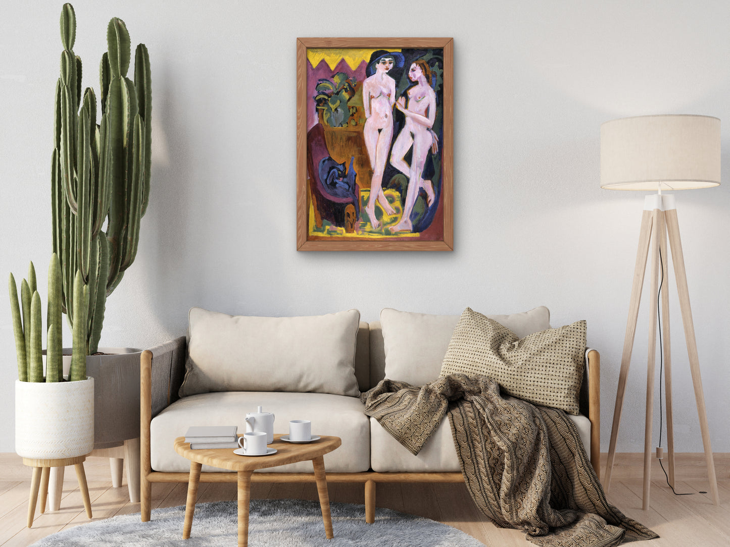 Two Nudes in a Room by Ernst Ludwig Kirchner 1914, Wall Art Print, Fine Art Reproduction, Museum Quality Decor, Poster