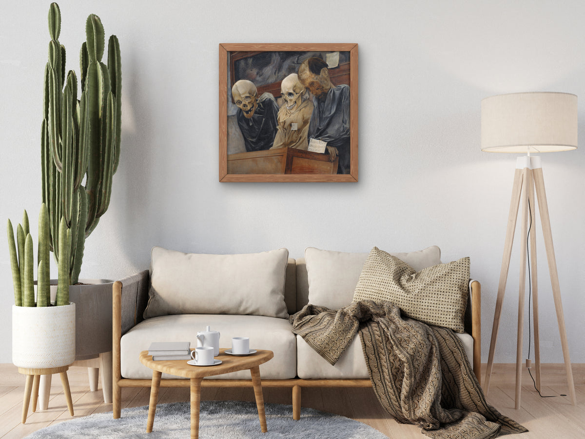 Three Skulls from Convento dei Cappuccini at Palermo by Laurits Andersen Ring 1894, Wall Art Print, Fine Art Reproduction, Museum Quality