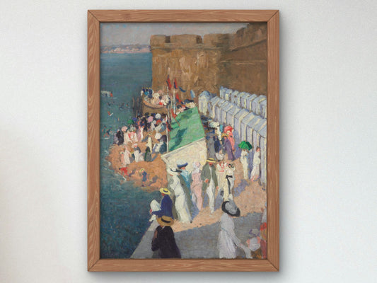 La marée haute à Saint Malo by Ethel Carrick 1911, Wall Art Print, Fine Art Reproduction, Museum Quality Decor, Poster
