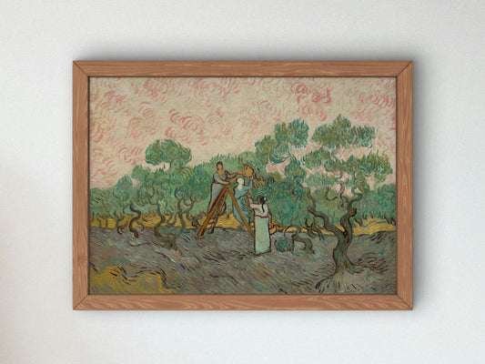 Women Picking Olives by Vincent van Gogh 1889, Wall Art Print, Fine Art Reproduction, Museum Quality Decor, Poster