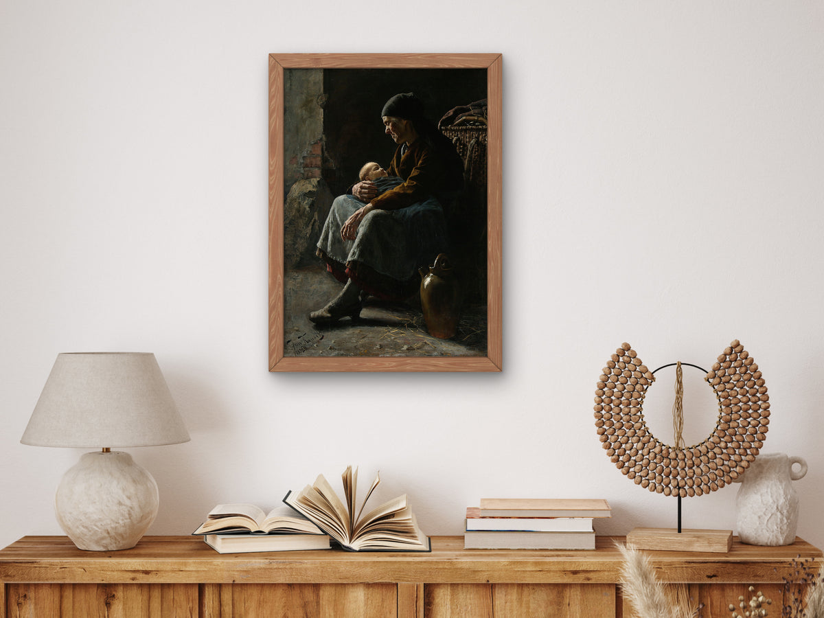 Granny's Treasure by Jan Kauzik 1885, Wall Art Print, Fine Art Reproduction, Museum Quality Decor, Poster