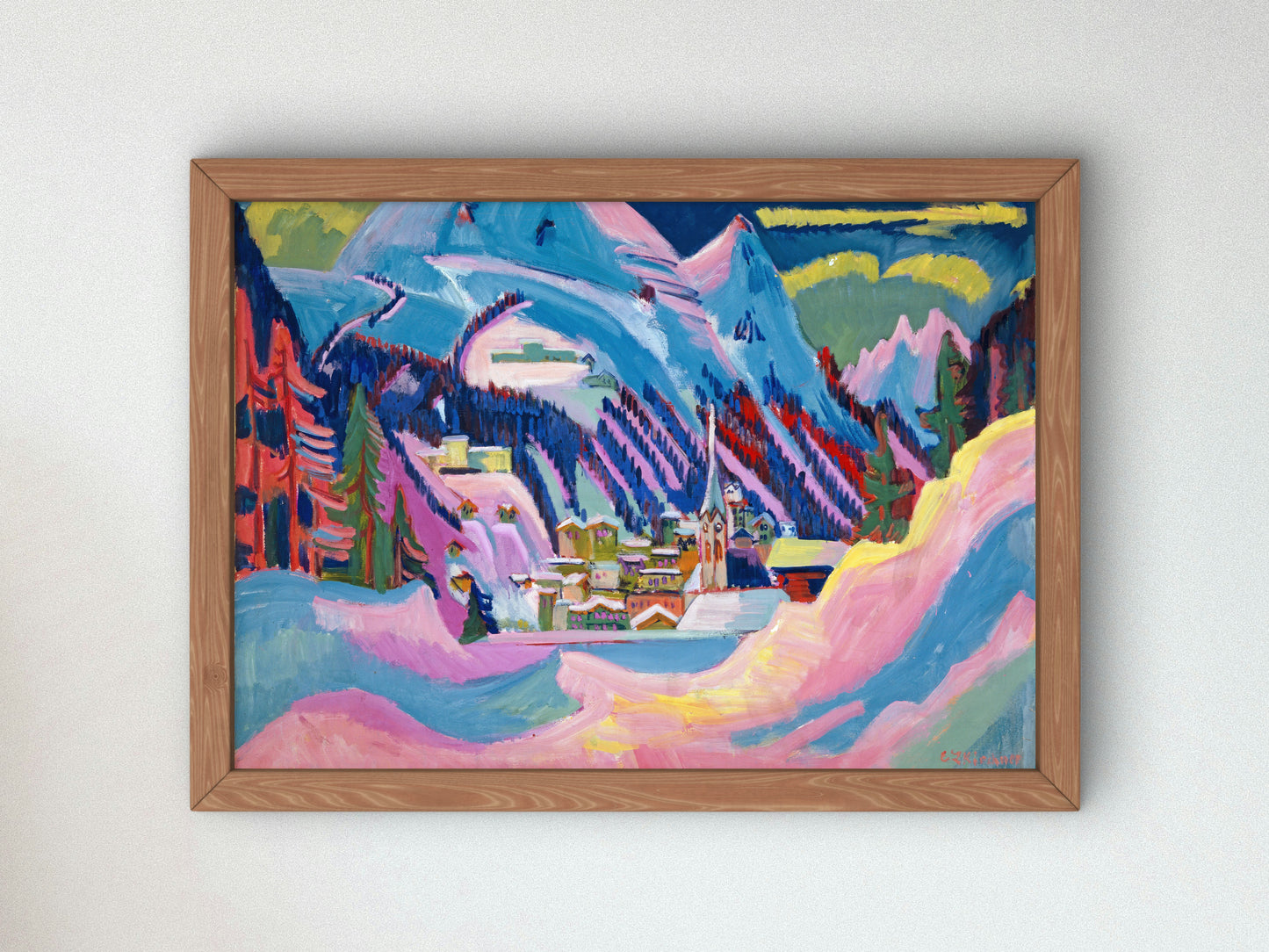 Davos in Winter by Ernst Ludwig Kirchner 1923, Wall Art Print, Fine Art Reproduction, Museum Quality Decor, Poster