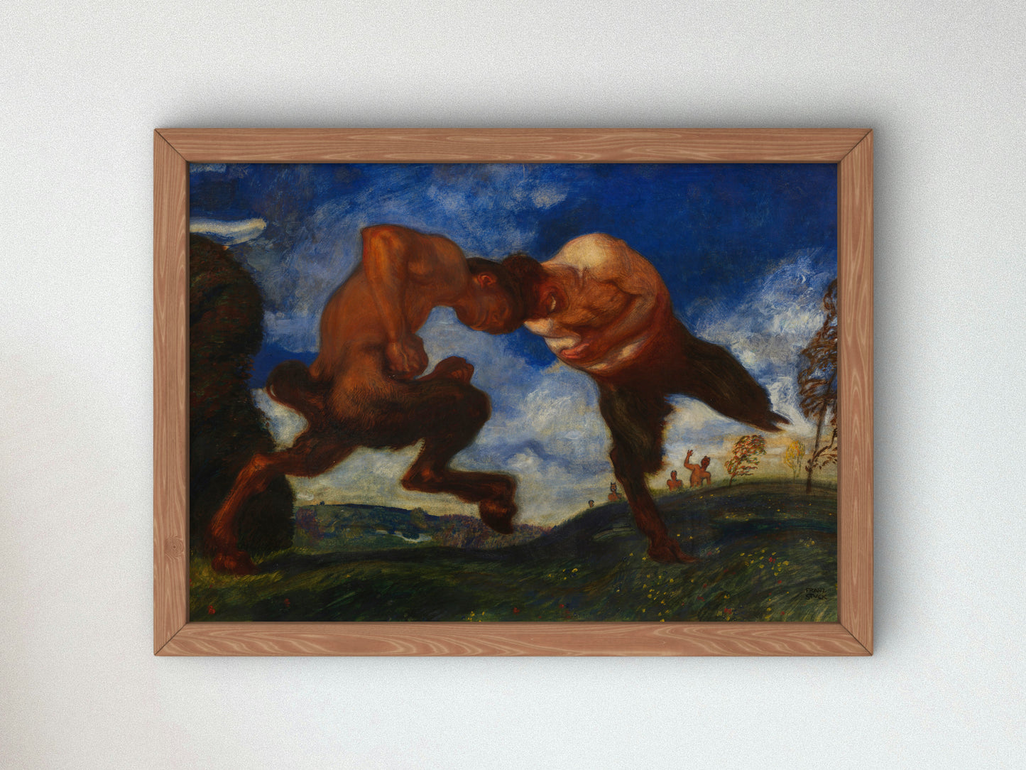 Fighting Fauns by Franz von Stuck 1898, Wall Art Print, Fine Art Reproduction, Museum Quality Decor, Poster