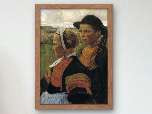 Le frère et la soeur Penmarc'h by Elizabeth Nourse 1901, Wall Art Print, Fine Art Reproduction, Museum Quality Decor, Poster