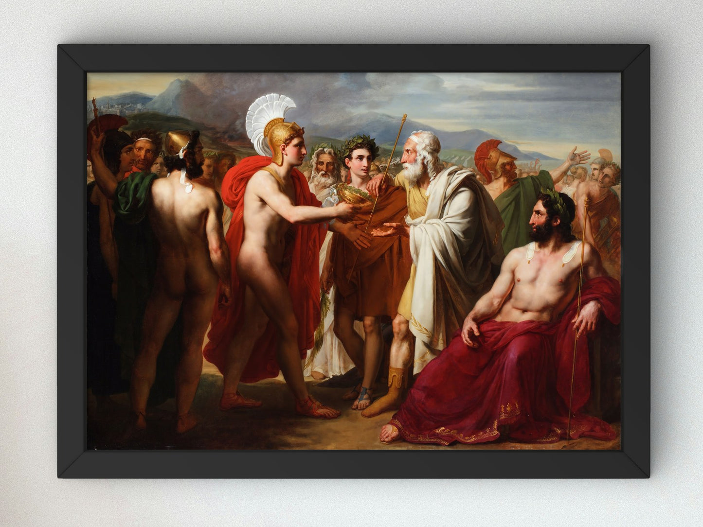 Achilles Presenting the Prize of Wisdom to Nestor During the Funeral Games by Charles Philippe Larivière 1820, Wall Art Print
