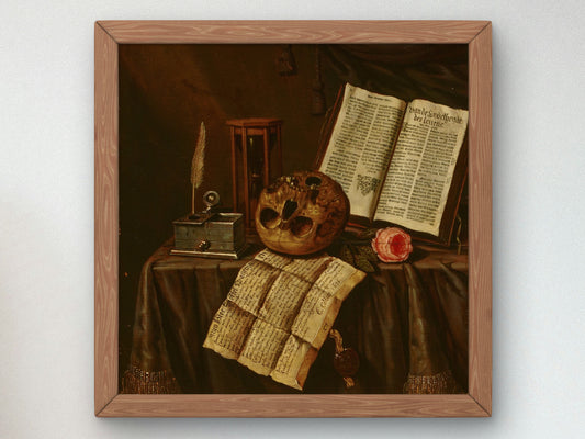 Vanitas Still Life by Edwaert Collier 1675, Wall Art Print, Fine Art Reproduction, Museum Quality Decor, Poster