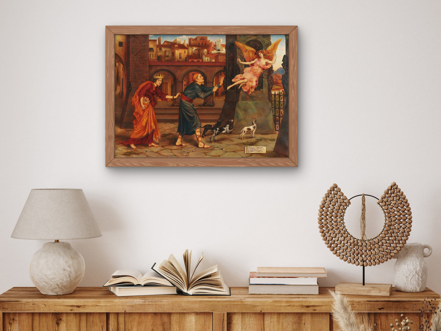 Blindness and Cupidity Chasing Joy from the City by Evelyn De Morgan 1897, Wall Art Print, Fine Art Reproduction, Museum Quality Decor