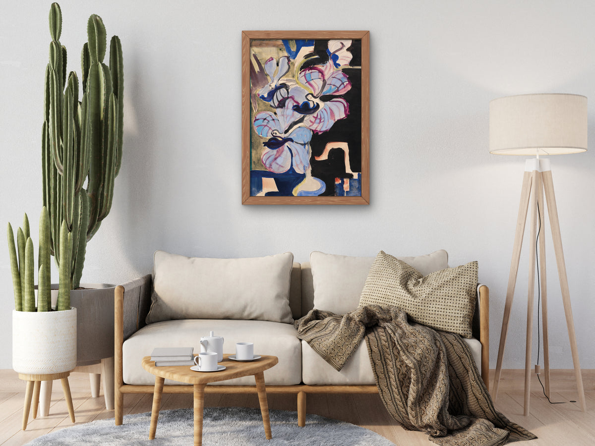 Still Life with Orchids, Dancing Dream Creatures by Ernst Ludwig Kirchner 1927, Wall Art Print, Fine Art Reproduction, Museum Quality Decor