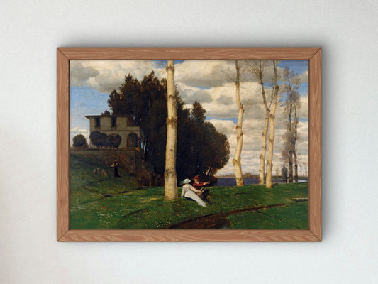Spring Day The Three Life Ages by Arnold Böcklin 1883, Wall Art Print, Fine Art Reproduction, Museum Quality Decor, Poster