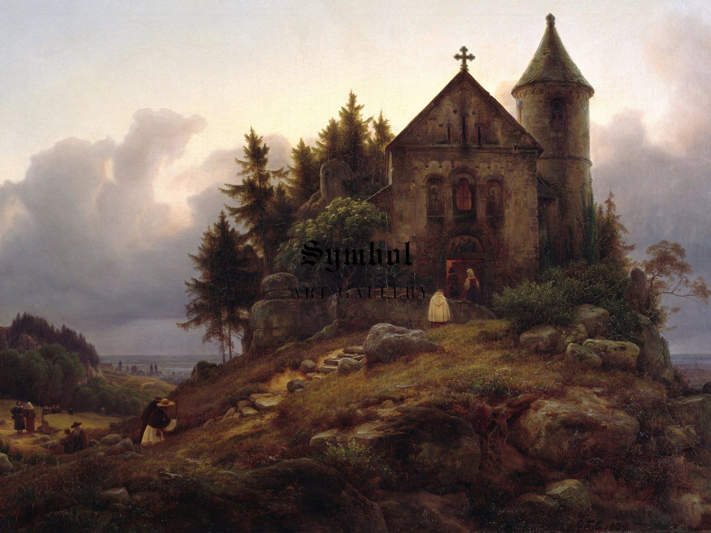 The Forest Chapel by Carl Friedrich Lessing 1839, Wall Art Print, Fine Art Reproduction, Museum Quality Decor, Poster
