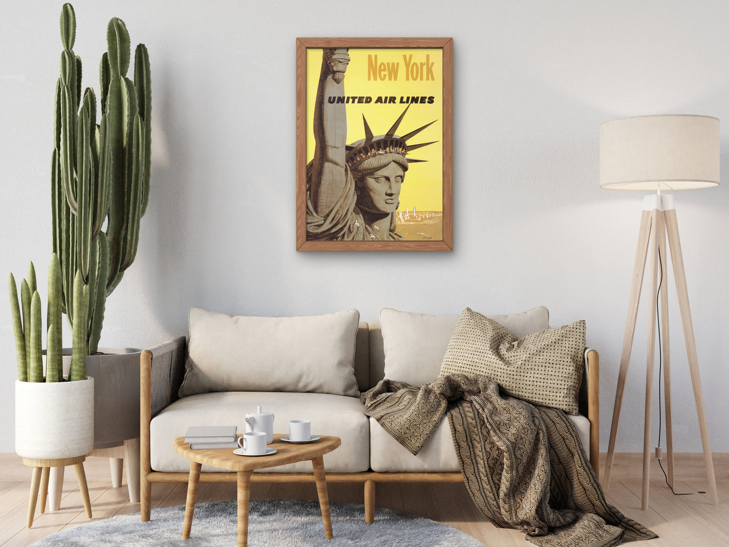 New York United Air Lines by Stanley Galli 1960, Wall Art Print, Fine Art Reproduction, Museum Quality Decor, Poster