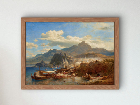 Scilla on the Calabrian Coast by Andreas Achenbach 1856, Wall Art Print, Fine Art Reproduction, Museum Quality Decor, Poster