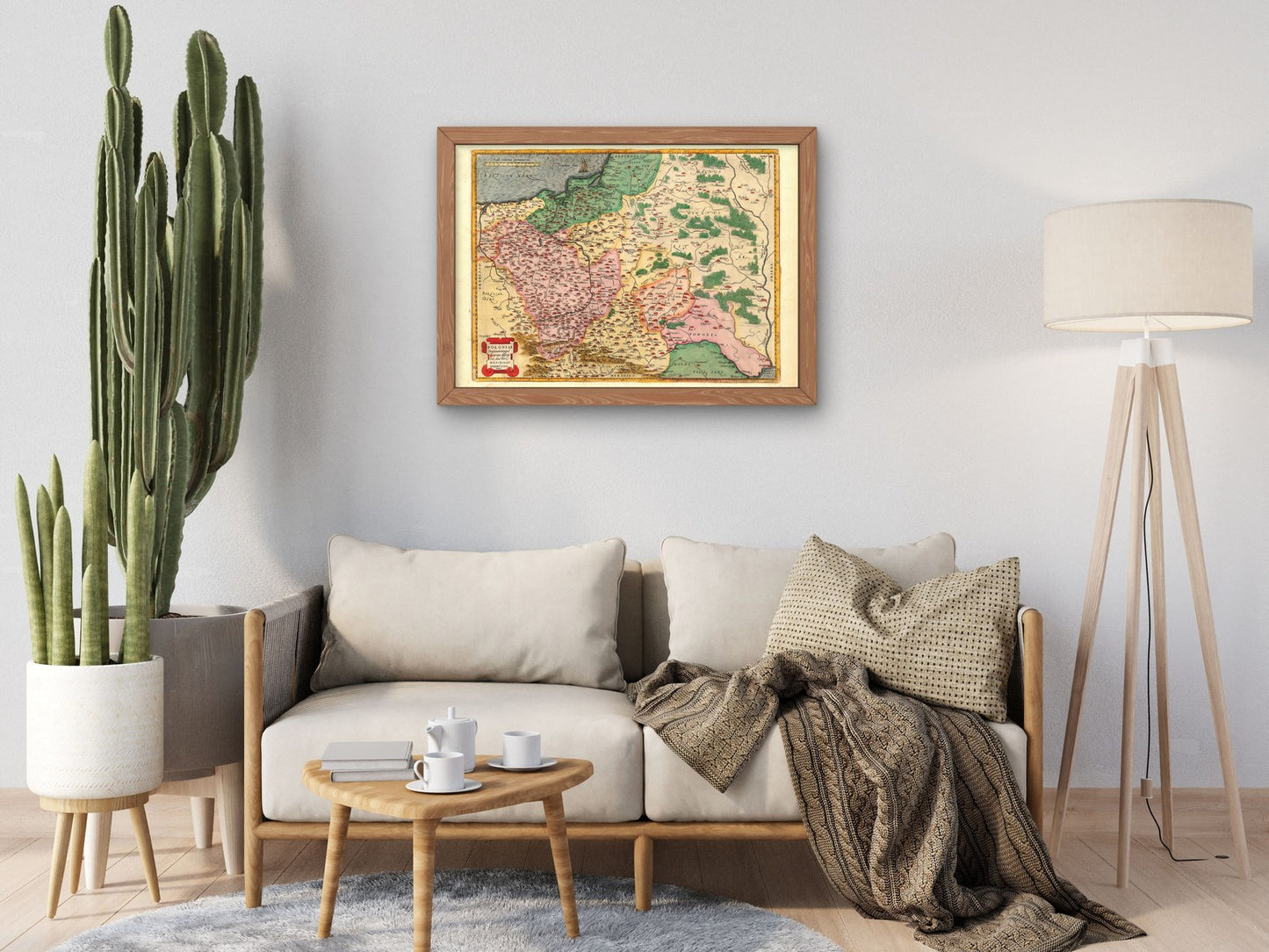 Description of Poland and the Surrounding Regions by Abraham Ortelius, Christophe Plantin 1584, Wall Art Print, Fine Art Reproduction