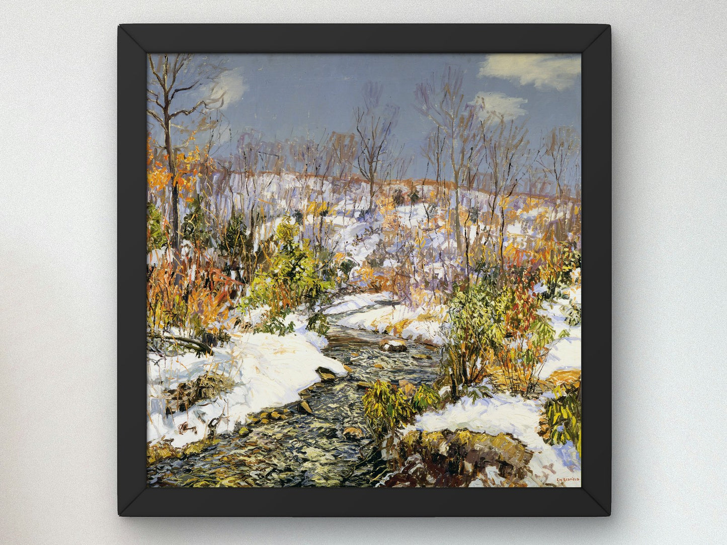 Trout Brook by Edward Redfield 1916, Wall Art Print, Fine Art Reproduction, Museum Quality Decor, Poster