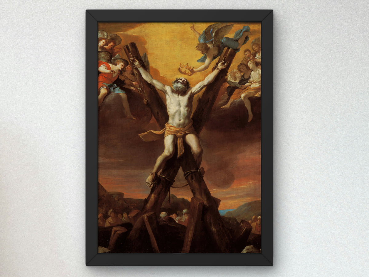 The Crucifixion of St Andrew by Mattia Preti 1651, Wall Art Print, Fine Art Reproduction, Museum Quality Decor, Poster