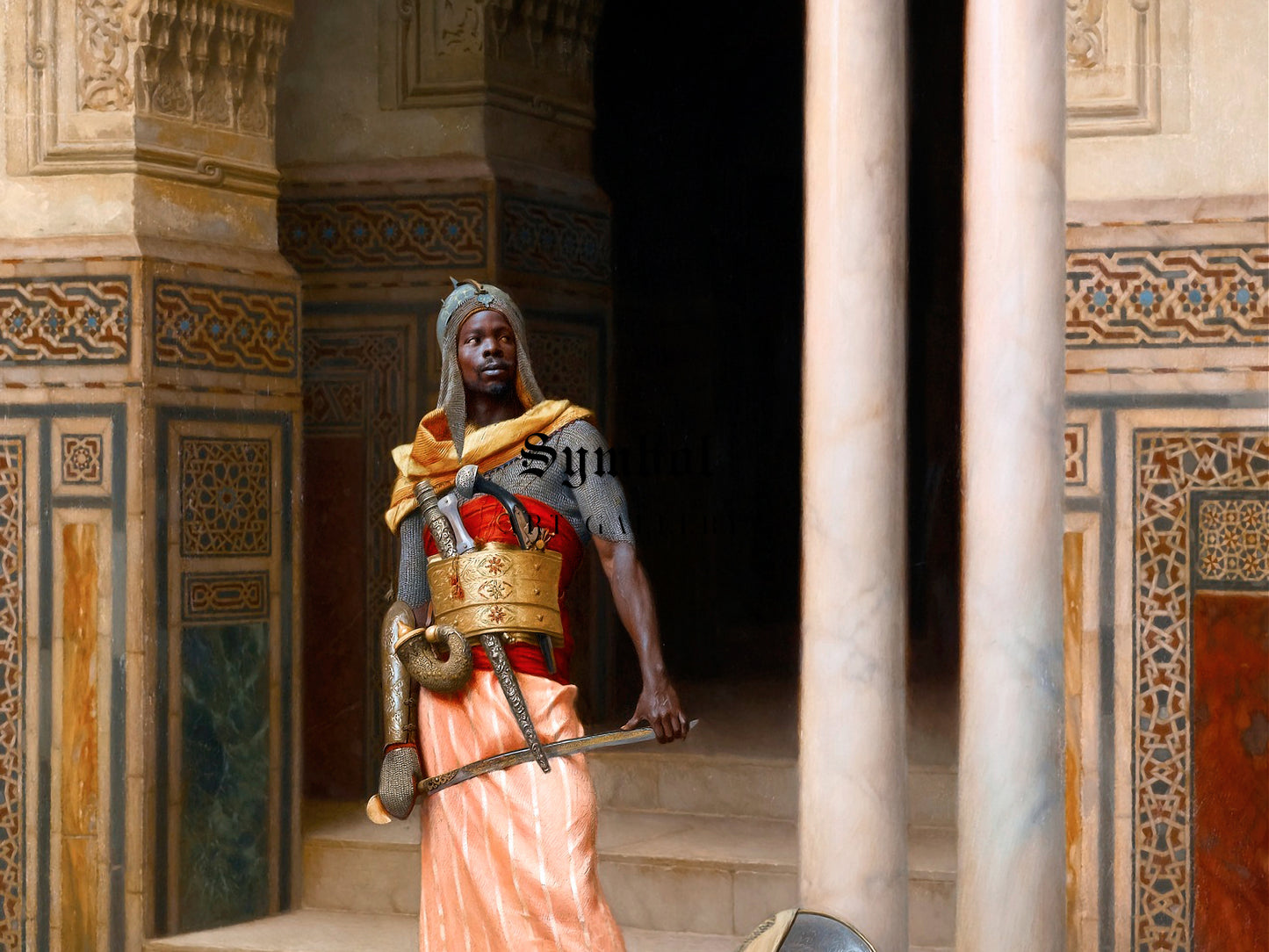 A Nubian Guard by Ludwig Deutsch 1895, Wall Art Print, Fine Art Reproduction, Museum Quality Decor, Poster