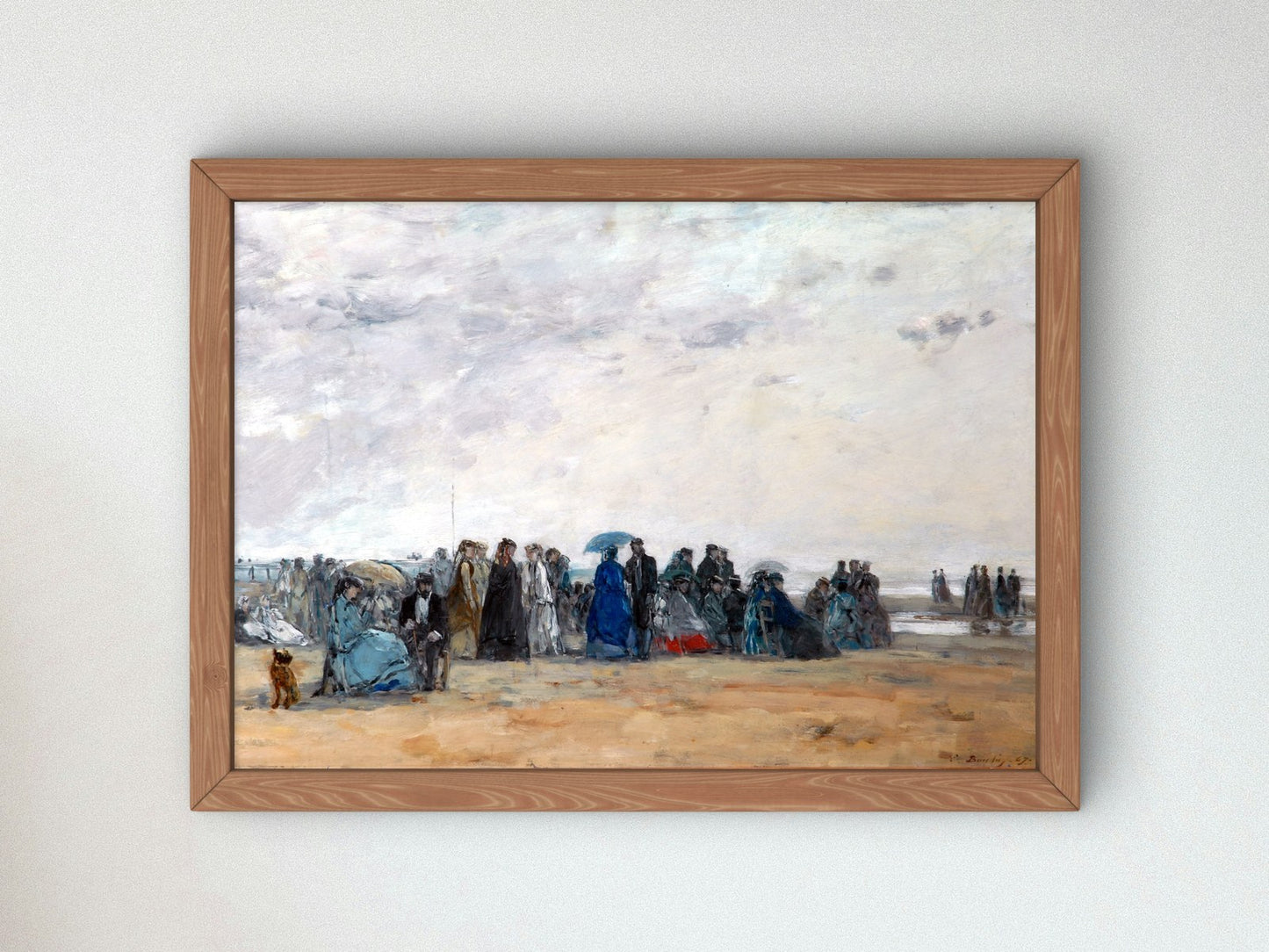Beach Scene at Low Tide by Eugène Boudin 1867, Wall Art Print, Fine Art Reproduction, Museum Quality Decor, Poster