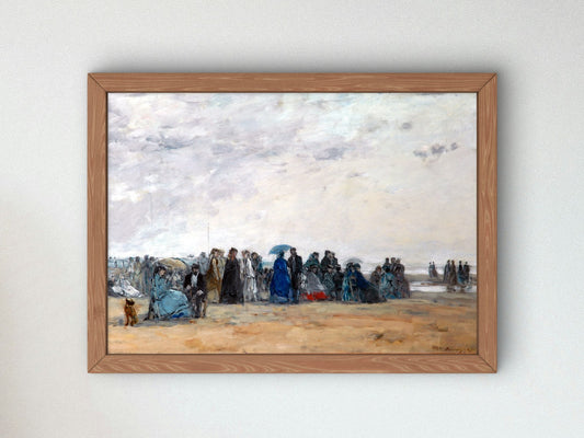 Beach Scene at Low Tide by Eugène Boudin 1867, Wall Art Print, Fine Art Reproduction, Museum Quality Decor, Poster
