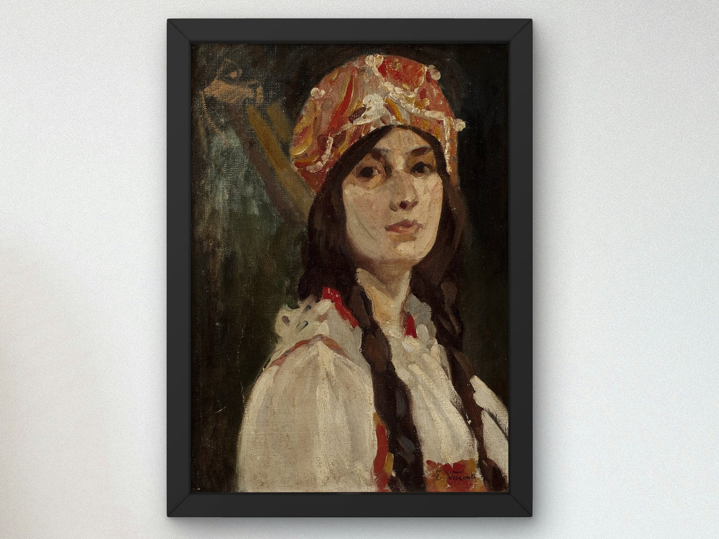 Portrait of a Young Woman by Eliseu Visconti 1890, Wall Art Print, Fine Art Reproduction, Museum Quality Decor, Poster