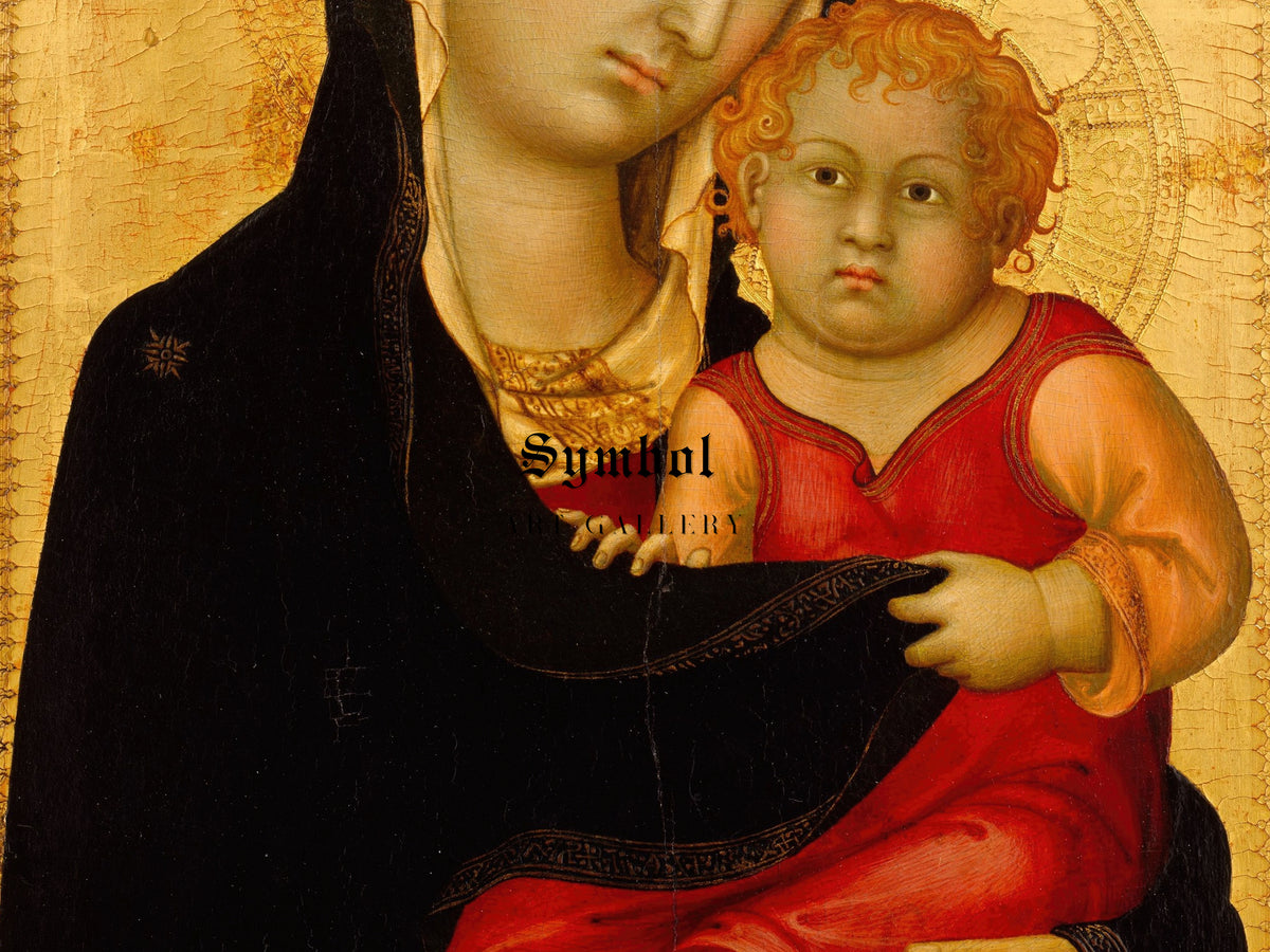 Madonna and Child by Simone Martini 1326, Wall Art Print, Fine Art Reproduction, Museum Quality Decor, Poster