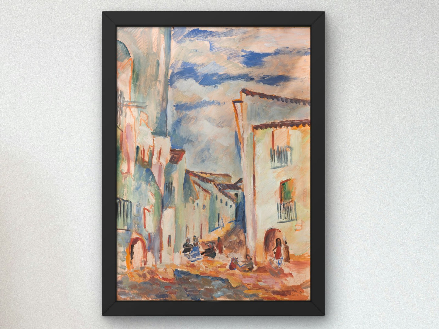 Street in a City of Spain by Elena Popea, Wall Art Print, Fine Art Reproduction, Museum Quality Decor, Poster