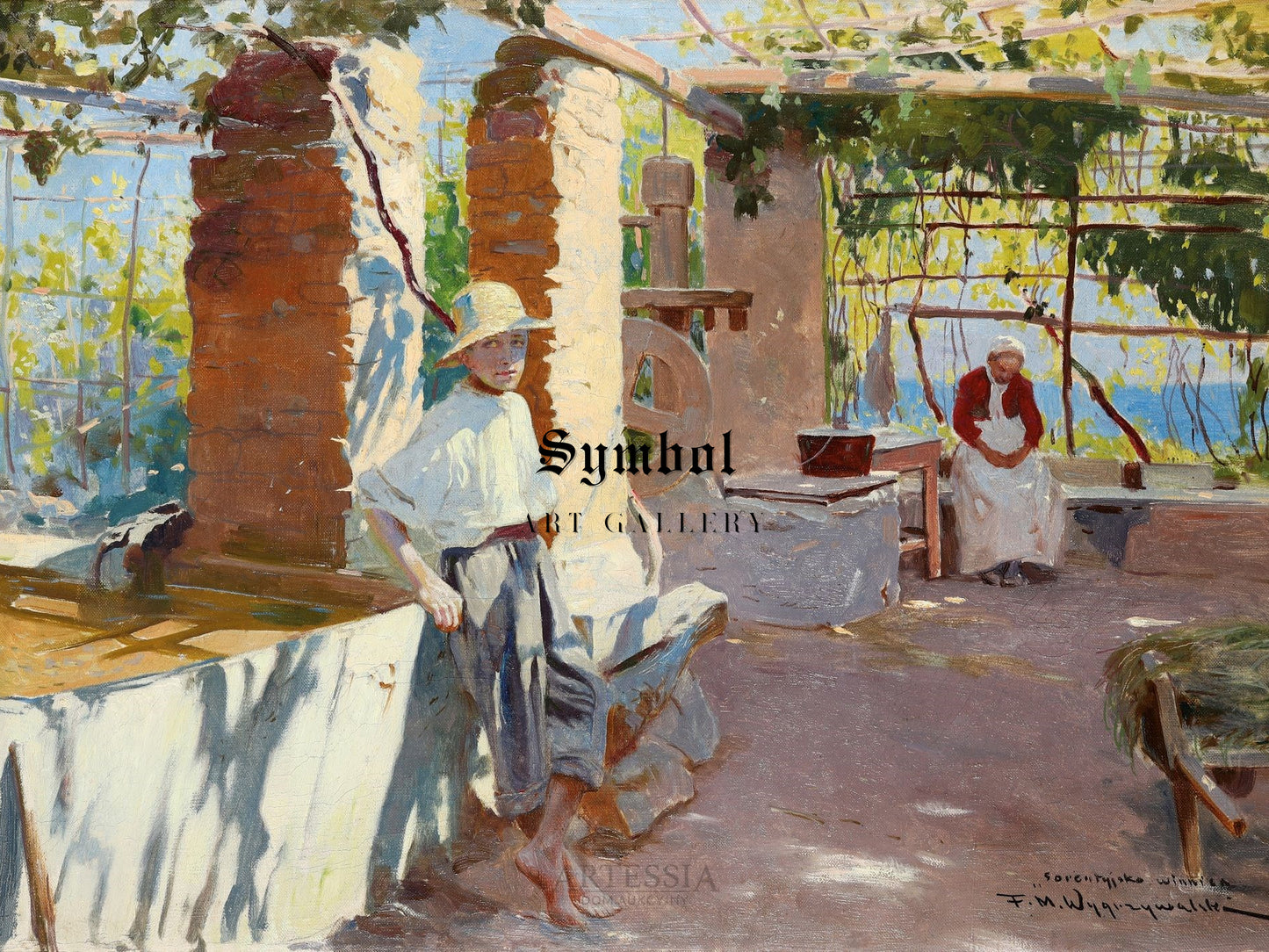 Sorrento Vineyard by Feliks Michał Wygrzywalski, Wall Art Print, Fine Art Reproduction, Museum Quality Decor, Poster