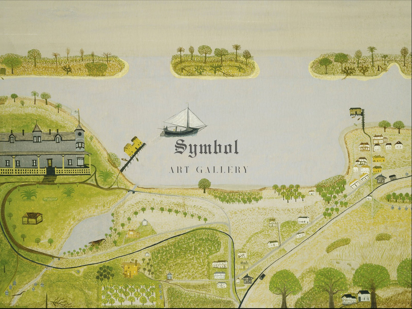 Southern Resort Town by Dana Smith 1880, Wall Art Print, Fine Art Reproduction, Museum Quality Decor, Poster