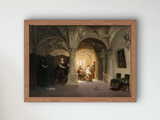 The Summons by Emanuel Leutze 1856, Wall Art Print, Fine Art Reproduction, Museum Quality Decor, Poster