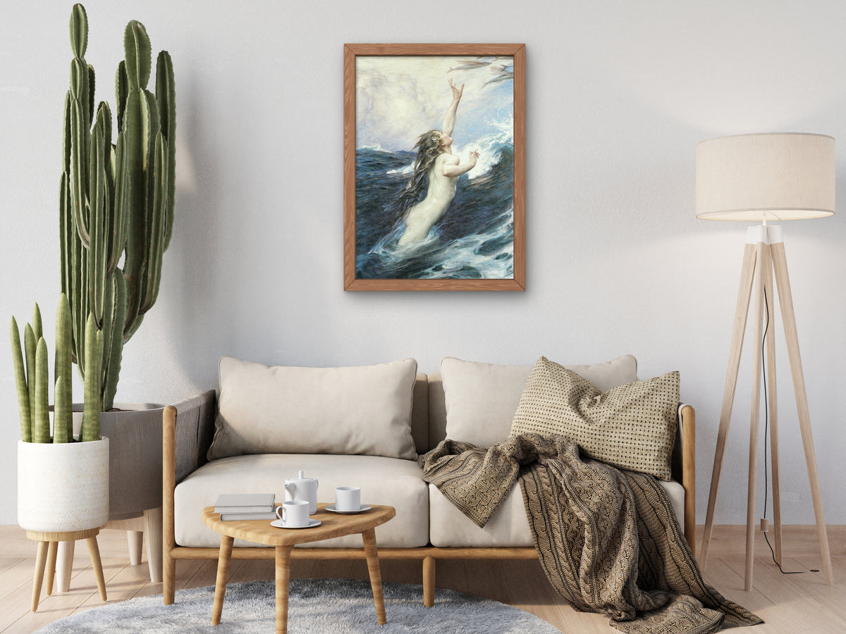 Flying Fish by Herbert James Draper 1910, Wall Art Print, Fine Art Reproduction, Museum Quality Decor, Poster