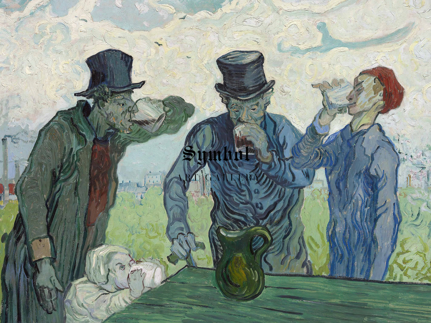 The Drinkers by Vincent van Gogh 1890, Wall Art Print, Fine Art Reproduction, Museum Quality Decor, Poster
