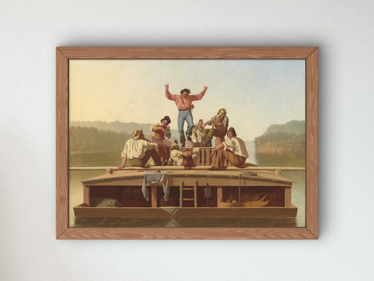 The Jolly Flatboatmen by George Caleb Bingham 1846, Wall Art Print, Fine Art Reproduction, Museum Quality Decor, Poster