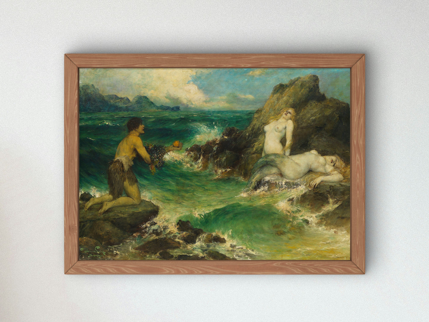 Mermaids by Ferdinand Leeke 1900, Wall Art Print, Fine Art Reproduction, Museum Quality Decor, Poster