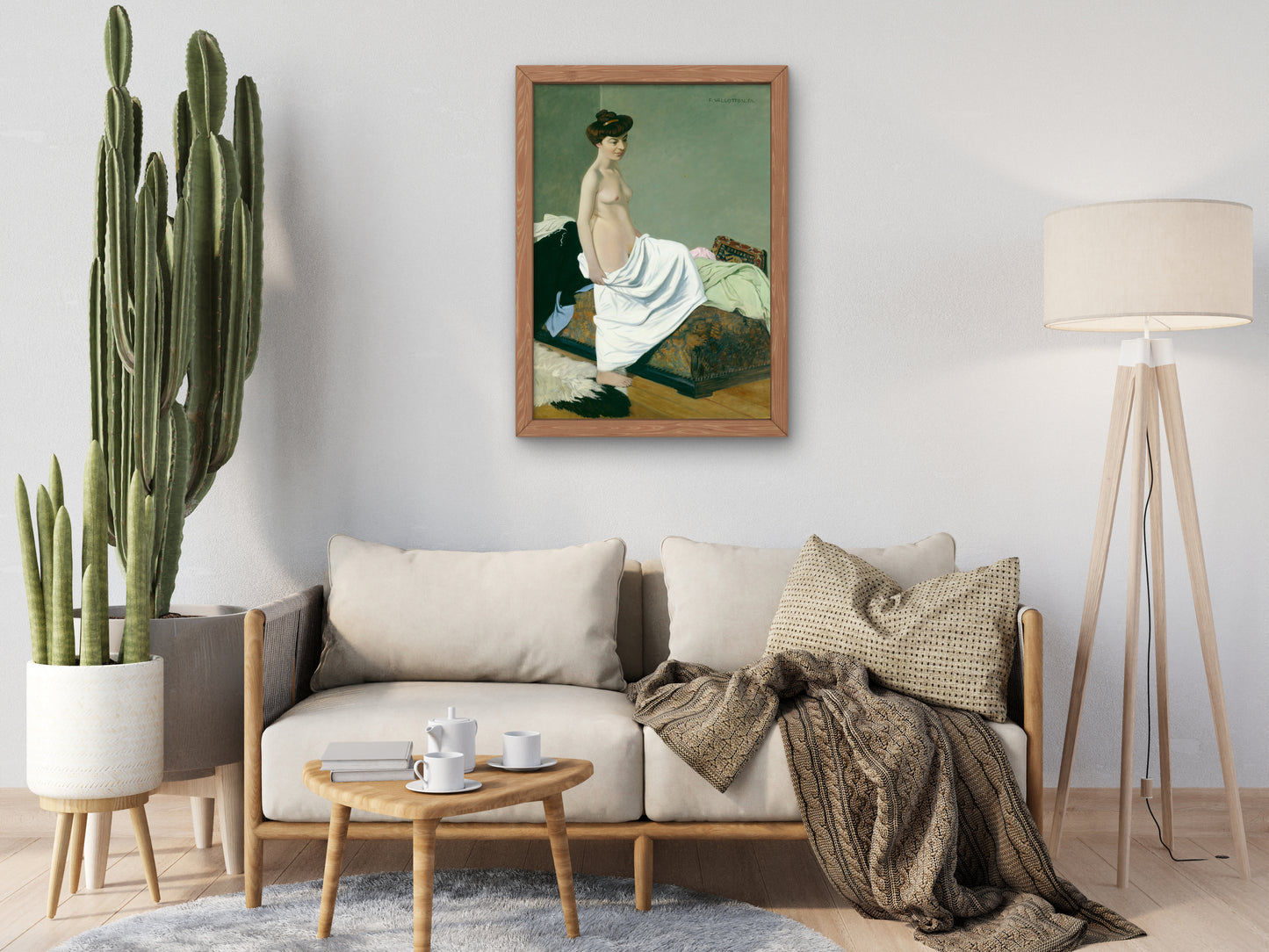 Standing Nude Holding Gown on Her Knee by Félix Vallotton 1904, Wall Art Print, Fine Art Reproduction, Museum Quality Decor, Poster