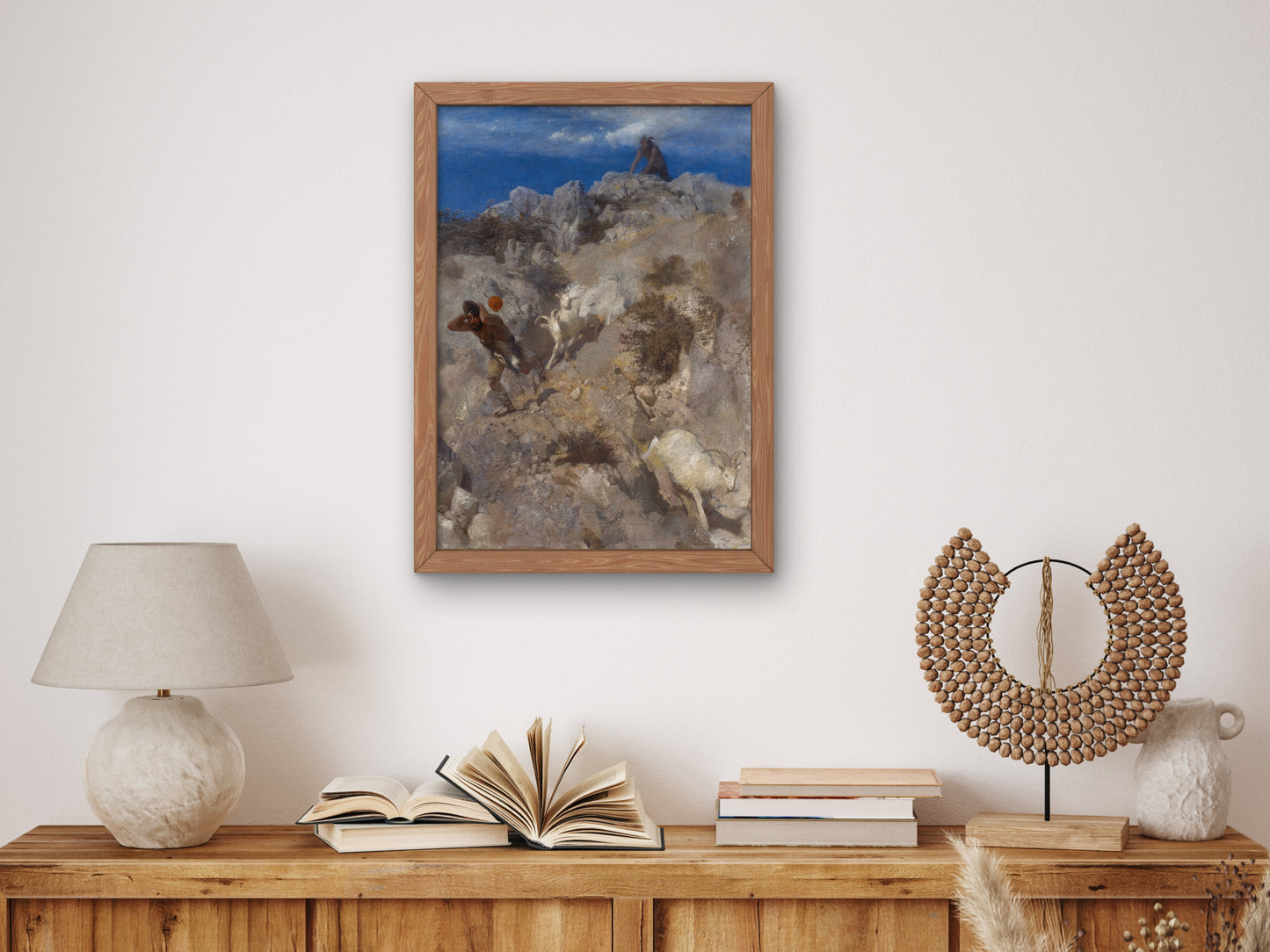 Pan Frightening a Shepherd by Arnold Böcklin 1865, Wall Art Print, Fine Art Reproduction, Museum Quality Decor, Poster