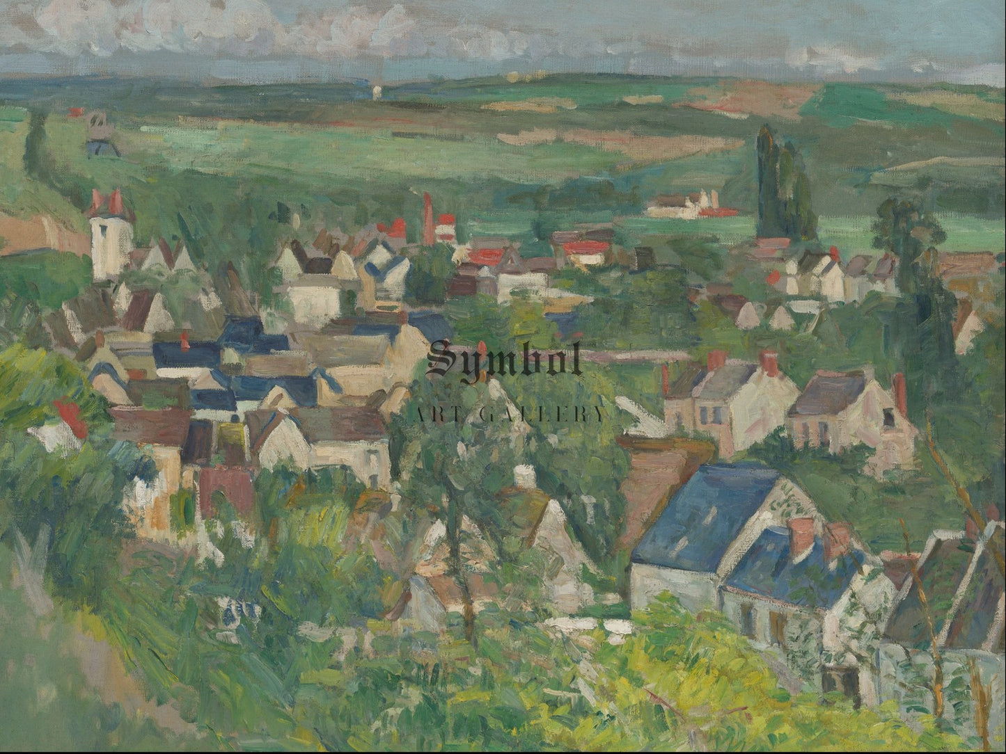 Auvers Panoramic View by Paul Cézanne 1873, Wall Art Print, Fine Art Reproduction, Museum Quality Decor, Poster