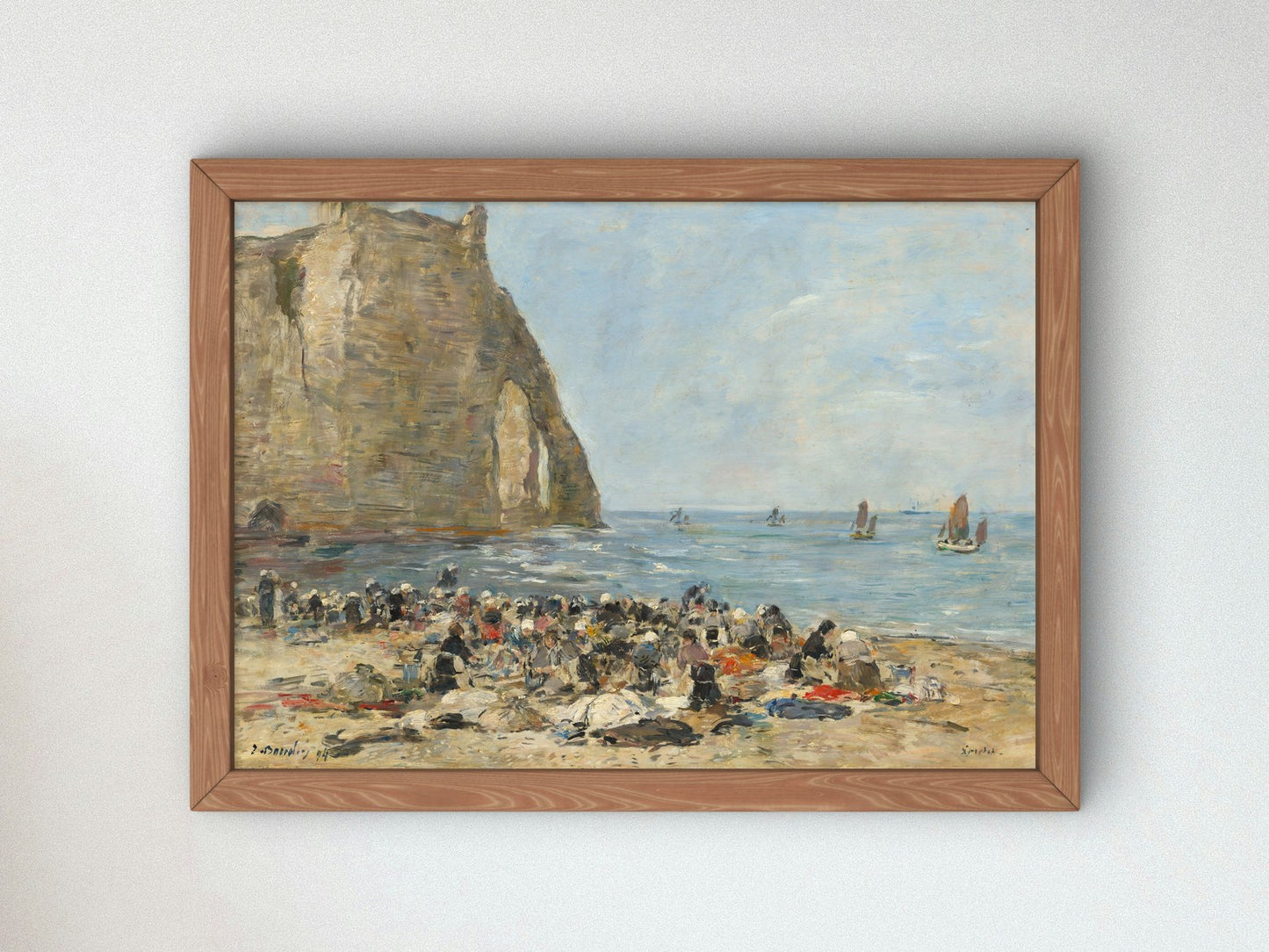 Washerwomen on the Beach of Étretat by Eugène Boudin 1894, Wall Art Print, Fine Art Reproduction, Museum Quality Decor, Poster