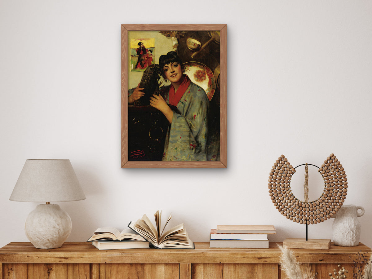 La Japonaise by Léon Herbo 1883, Wall Art Print, Fine Art Reproduction, Museum Quality Decor, Poster