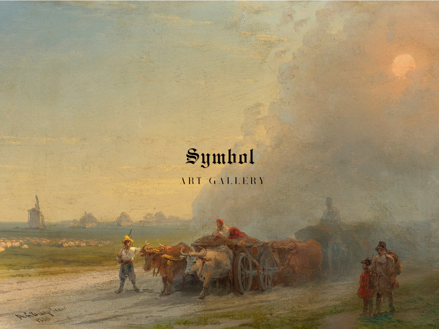 Ox Carts in the Ukrainian Steppe by Ivan Konstantinovich Aivazovsky 1888, Wall Art Print, Fine Art Reproduction, Museum Quality Decor