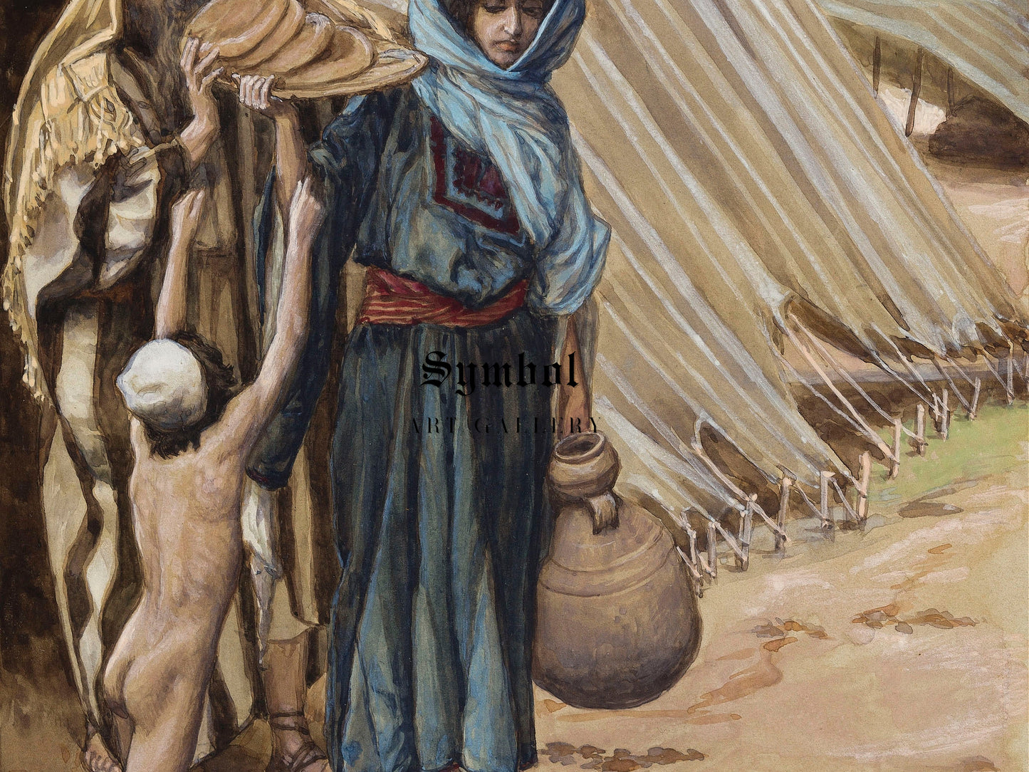 Hagar Departeth from Abraham by James Tissot 1896, Wall Art Print, Fine Art Reproduction, Museum Quality Decor, Poster