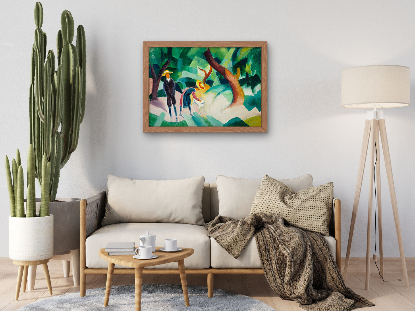 Children with a Goat by August Macke 1913, Wall Art Print, Fine Art Reproduction, Museum Quality Decor, Poster