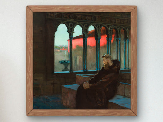 In Monastic Silence by Kazimierz Stabrowski 1927, Wall Art Print, Fine Art Reproduction, Museum Quality Decor, Poster
