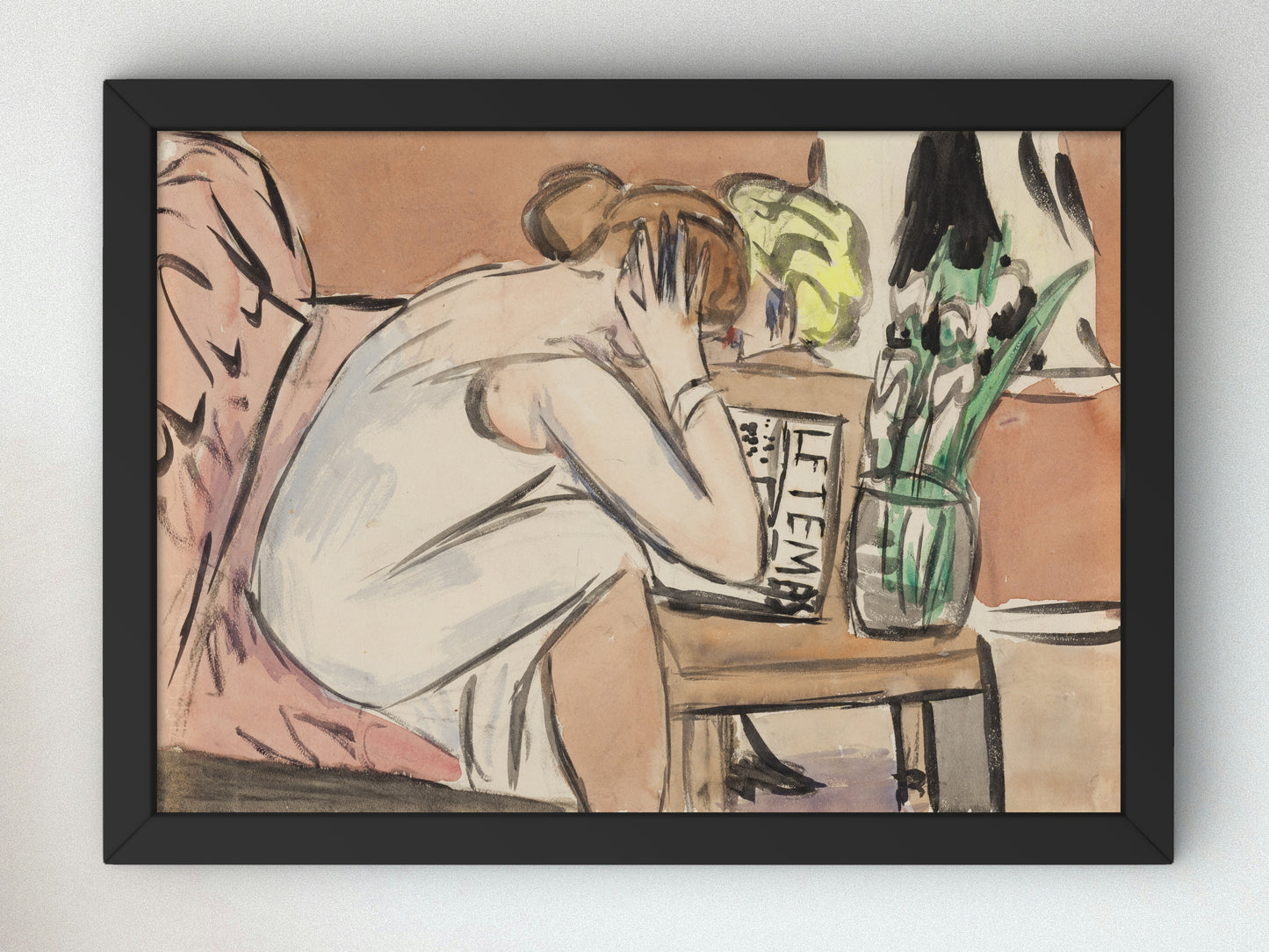 Two Girls Reading by Max Beckmann 1937, Wall Art Print, Fine Art Reproduction, Museum Quality Decor, Poster